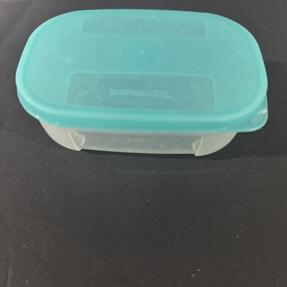 Tupperware 3 Freezer Mates Containers Set Mini Rectangles Blue Vintage 300ml